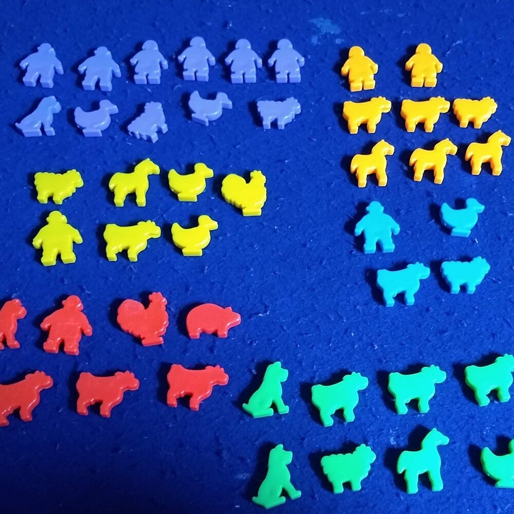 Colorful Farm Animals Lacing Beads x 46